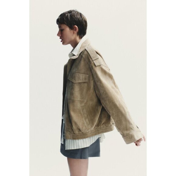 ZARA SUEDE LEATHER JACKET - Picture 6 of 11